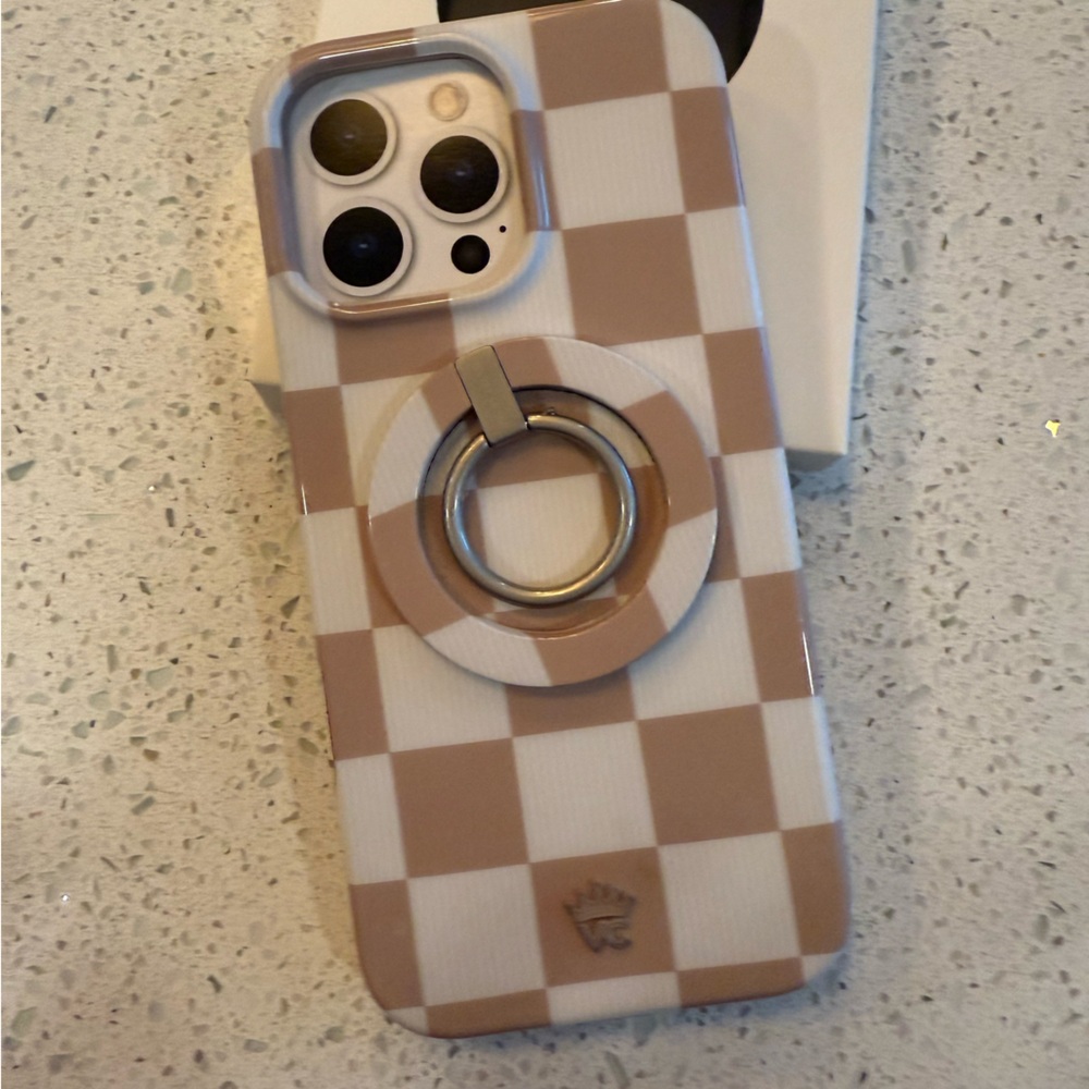 Checkered Phone Case with Ring Holder
